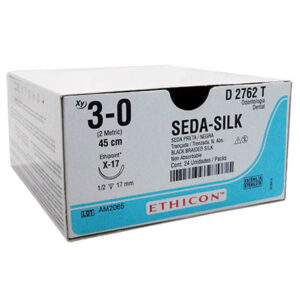 CAJA C/24 SUTURAS DE SEDA 0-3, X-17. ETHICON