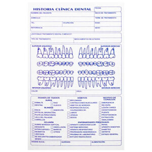 HISTORIA CLINICA DENTAL C/50 PZAS.